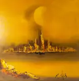 Untitled by R. Styles, oil on canvas cityscape, offered Apr 2026