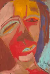 Untitled by Stephen Stoller, oil on board, offered Jan 2026