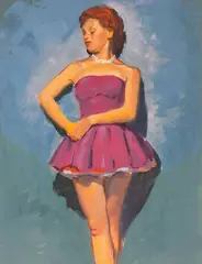 Untitled by George Coggeshall, gouache painting of a woman, offered Jan 2026