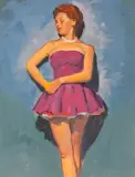 George Coggeshall, Untitled, gouache painting of a woman