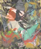 Wires by Karl Bielik, 2024, oil on canvas abstract, offered Jan 2026