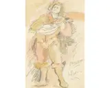 Harry Hilson, Musician, graphite and watercolor