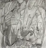 Untitled by Johnny McKee, charcoal, offered Nov 2025