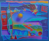 Mysterious Magnetism by James Wille Faust, 1990, acrylic on canvas, offered Nov 2025