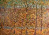 Fall Landscape by Harry Davis, 1954, oil on board, offered Nov 2025