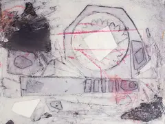 Composition on human condition #2 by Robert C. Ray, 1974, mixed media, offered Nov 2025
