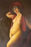 Untitled by Thad Jay Miller, 1965, oil on canvas painting of a nude woman, offered Nov 2025