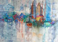 Grace Martin Taylor, Chicago, oil on board cityscape