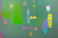 Martin Friedman, Pop Mauve Red Yellow, oil on canvas abstract