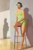 George Coggeshall, Untitled, gouache painting of a woman