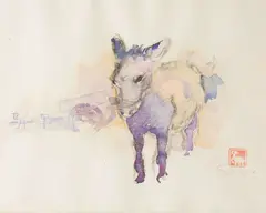 Donkey Cart by Walter Sorge, watercolor, offered Nov 2025
