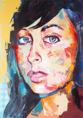 Untitled by Jonathan McAfee, acrylic on canvas portrait, offered Sep 2025