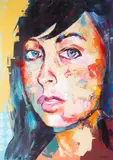 Untitled by Jonathan McAfee, acrylic on canvas portrait, offered Sep 2025