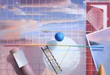 Masoud Yasami, Composition with Target and Ladder, 1993, acrylic on canvas