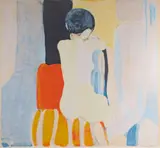 Roger Mühl, Untitled, lithograph of a seated nude