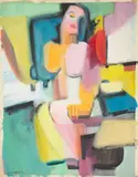 George Coggeshall, Untitled, gouache painting of a female figure
