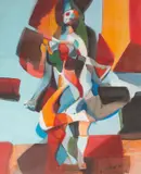 George Coggeshall, Untitled, 1974, mixed media painting of a figure