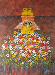 Estrella, Untitled, oil on board