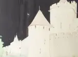 Carcassonne by Paul F. Samuelson, 1993, watercolor and ink drawing of a castle, offered Sep 2025