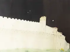 Carcassonne by Paul F. Samuelson, 1993, watercolor and ink, offered Sep 2025