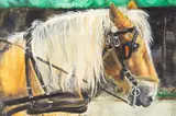 Dray Horse by Marion C. Welch, 2002, oil on canvas, offered Sep 2025