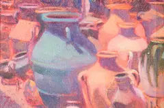 Turquoise Blue by Nancy R. Thomas, oil on canvas, offered Sep 2025