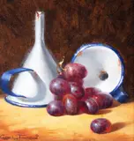 Untitled by Carol Lee Thompson, oil on board still life, offered Sep 2025