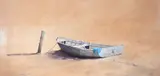 Untitled by S. Raulerson, oil on board painting of a boat, offered Sep 2025