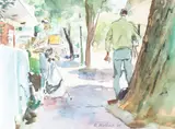 Plein Air Painters by Richard L. Matthews, 2005, watercolor, offered Sep 2025