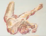 Untitled by Mary Ann Davis, pastel drawing of a reclining nude figure, offered Sep 2025