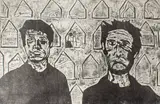 Memories of the Farm by Patrick Flaherty, 2006, woodcut, offered Jun 2025