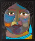 Untitled by Silvester Hustito, 2009, acrylic on carved panel, offered Jun 2025