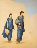 Two Berber Girls by Carolyn R. Shine, 1952, oil on board, offered Jun 2025