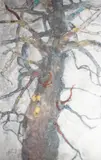 Walter Sorge, Untitled, mixed media painting of a tree