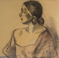Edmond Kohn, Onya La Tour, Hollywood, 1933, mixed media portrait