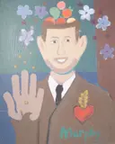 Untitled by Patrick Murphy, oil on board portrait, offered Jun 2025