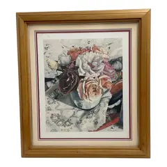 "Still Life with Roses in a Classical Motif Pitcher" by Barbara Edidin, Colored Pencil on Paper Signature: Signed by the artist in graphite along the lower right edge Framed, offered Sep 2026