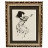 Alexander Dobkin, Untitled, lithograph dancing girl