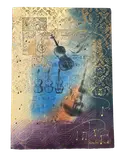 "Concerto I" by Anabel Hewitt, Description: Elegant original mixed-media composition featuring violins, Mixed Media on Paper