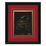 This dynamic contemporary gold foil by New Orleans by L. Luttrell, serigraph on black paper by American artist L. Luttrell, offered Sep 2026