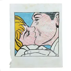 Roy Lichtenstein, Kiss V, 1973, Marker on paper
