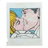 Roy Lichtenstein, Kiss V, 1973, Marker on paper