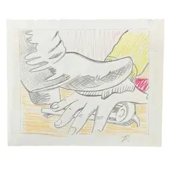 Roy Lichtenstein, Foot and Hand, Colored Pencil