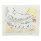 Roy Lichtenstein, Foot and Hand, Colored Pencil