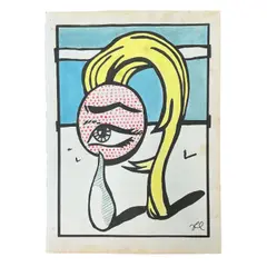 Roy Lichtenstein, Girl with Tear III, 1973, Marker on paper