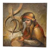 Title: "El Tamborilero de la Luna" Year: 2001 Medium: by Details Artist: Jesús Villarreal, Oil on Linen Dimensions:, offered Sep 2026