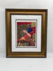 Blow Baby Blow by Marcus Glenn, Energetic mixed media artwork depicting a jazz musician with a trumpet, Mixed Media