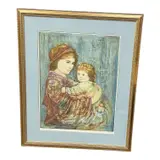 Edna Hibel, Untitled, lithograph, mother and child