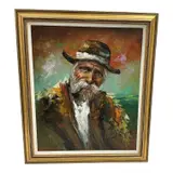 Portrait of an Old Man (Man with Pipe) by Roy Pierce, Oil on canvas Signature: Signed by the artist in paint (lower right) Specs (Dimensions): 28.5 x 24.5 inches (Frame size), offered Sep 2026