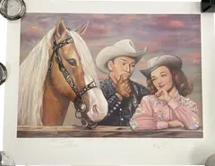 Details Artist: Gina Faulk, Title: "Is She Thinking of Me or Tom Mix" Medium: Limited edition, lithograph on paper Year: 1996